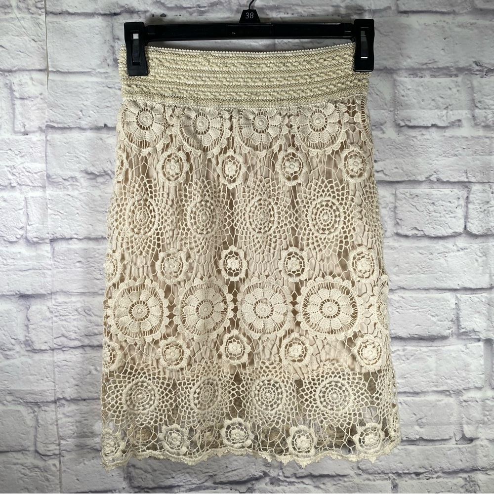 Blue Island Crochet Mini Skirt Size S/M